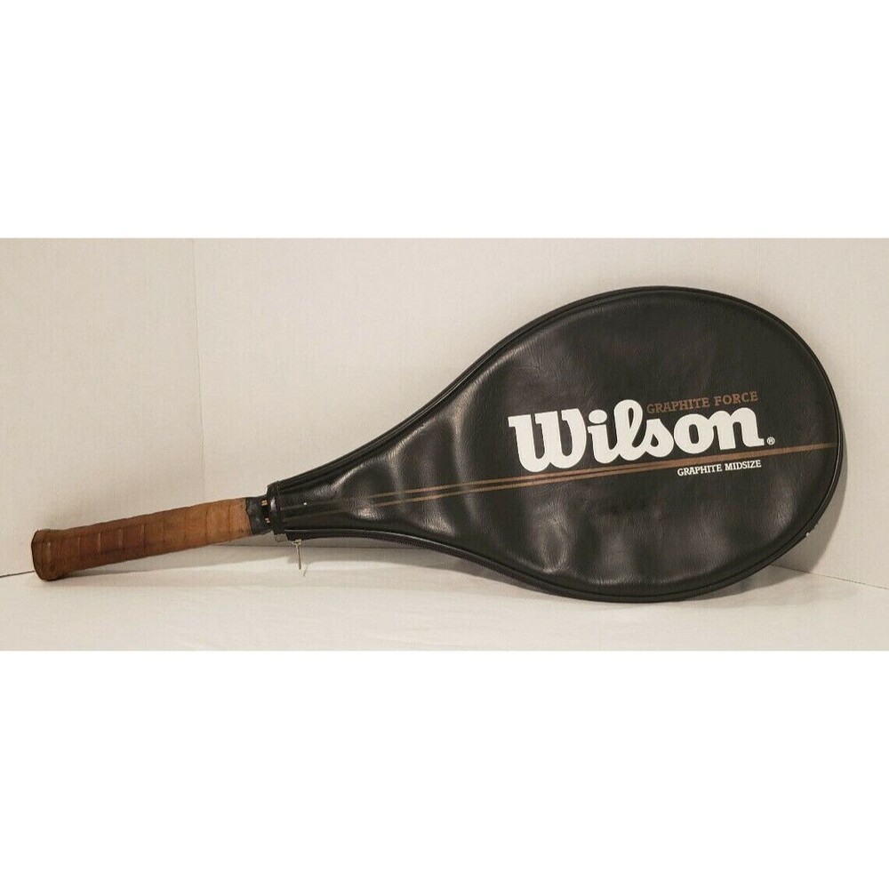 Wilson Graphite Force Midsize Tennis Racquet 4 1/2” with Cover Collectable Vtg